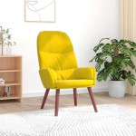 vidaXL Scaun de relaxare catifea galbena vidaXL Scaun de relaxare catifea galbena