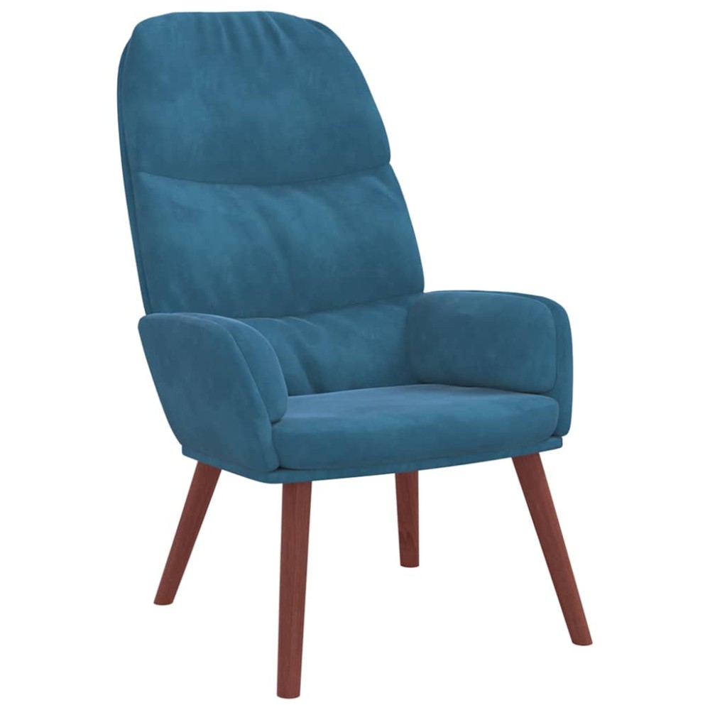 vidaXL Scaun de relaxare, albastru, catifea