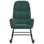 vidaXL Scaun balansoar, verde închis, catifea vidaXL Scaun balansoar, verde închis, catifea