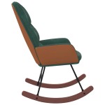 vidaXL Scaun balansoar, verde închis, catifea vidaXL Scaun balansoar, verde închis, catifea