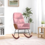 vidaXL Scaun balansoar, roz, catifea vidaXL Scaun balansoar, roz, catifea
