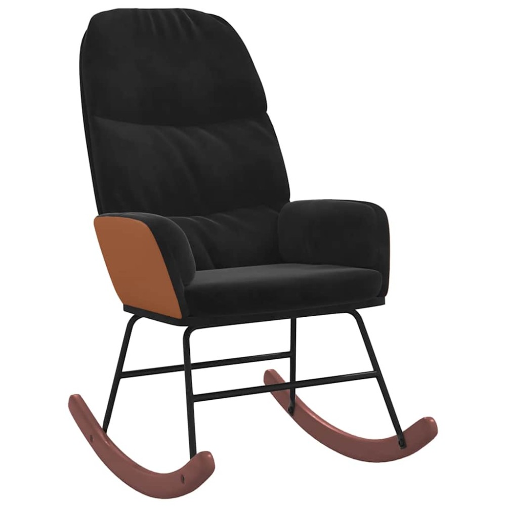 vidaXL Scaun balansoar, negru, catifea