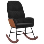 vidaXL Scaun balansoar, negru, catifea vidaXL Scaun balansoar, negru, catifea