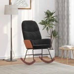 vidaXL Scaun balansoar, negru, catifea vidaXL Scaun balansoar, negru, catifea