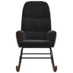 vidaXL Scaun balansoar, negru, catifea vidaXL Scaun balansoar, negru, catifea