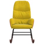 vidaXL Scaun balansoar, galben, catifea vidaXL Scaun balansoar, galben, catifea