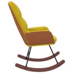 vidaXL Scaun balansoar, galben, catifea vidaXL Scaun balansoar, galben, catifea