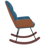 vidaXL Scaun balansoar, albastru, catifea vidaXL Scaun balansoar, albastru, catifea