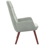 vidaXL Scaun de relaxare, gri deschis, catifea