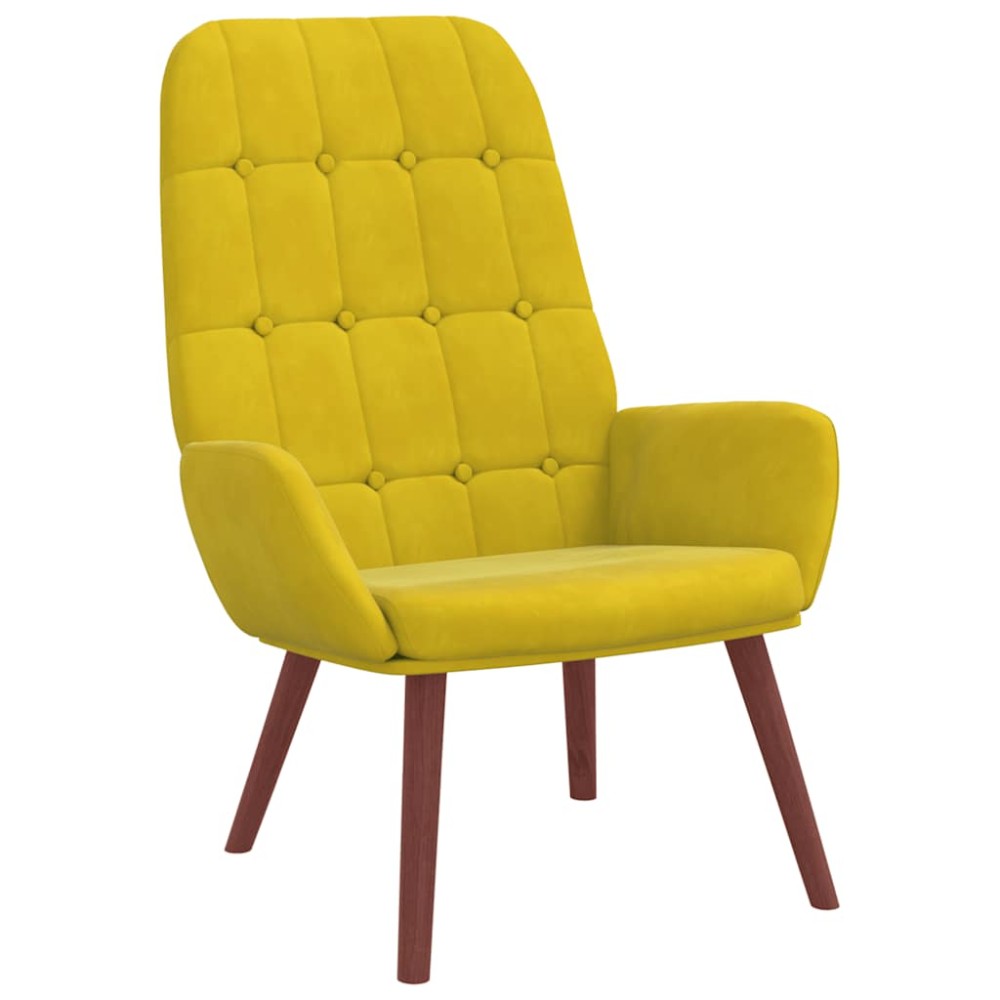 vidaXL Scaun de relaxare catifea galbena