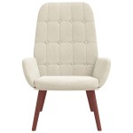 vidaXL Scaun de relaxare, alb crem, catifea