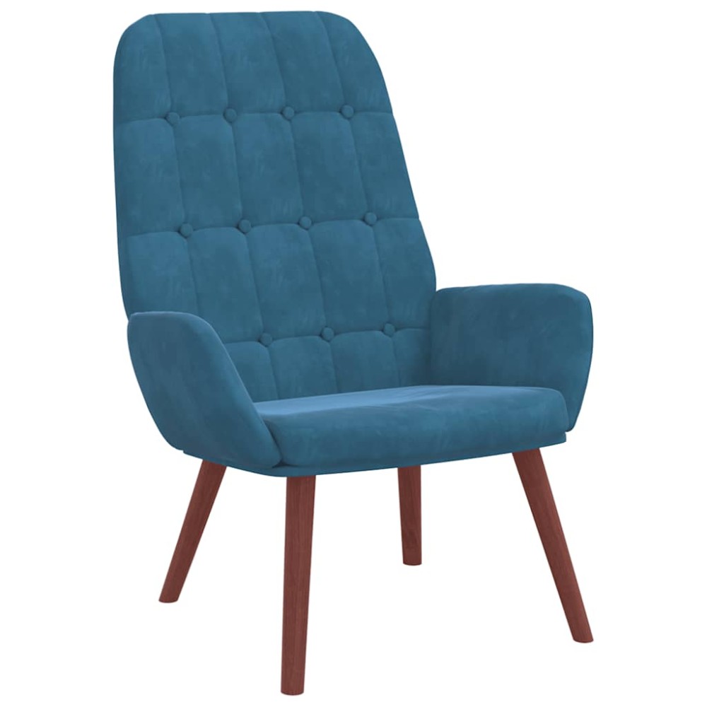 vidaXL Scaun de relaxare, albastru, catifea