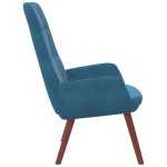 vidaXL Scaun de relaxare, albastru, catifea