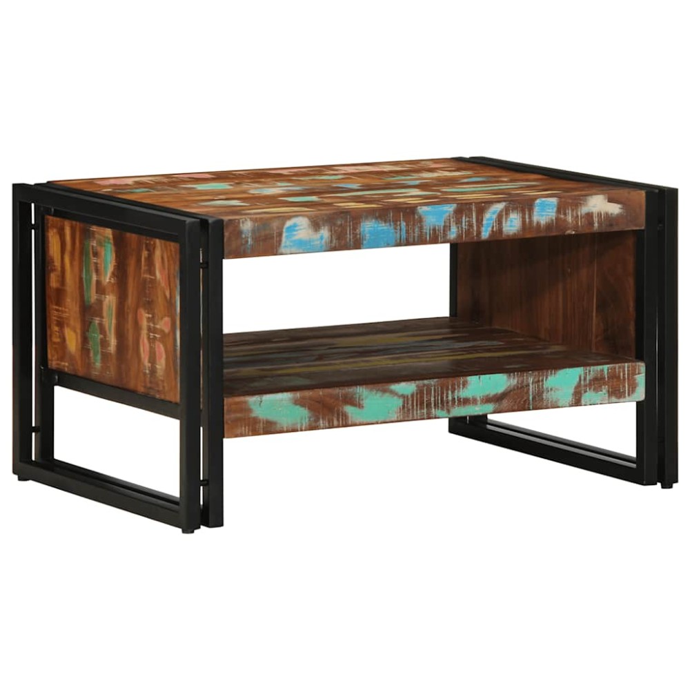 vidaXL Masuta de cafea multicolora 70x50x38 cm lemn masiv recuperat