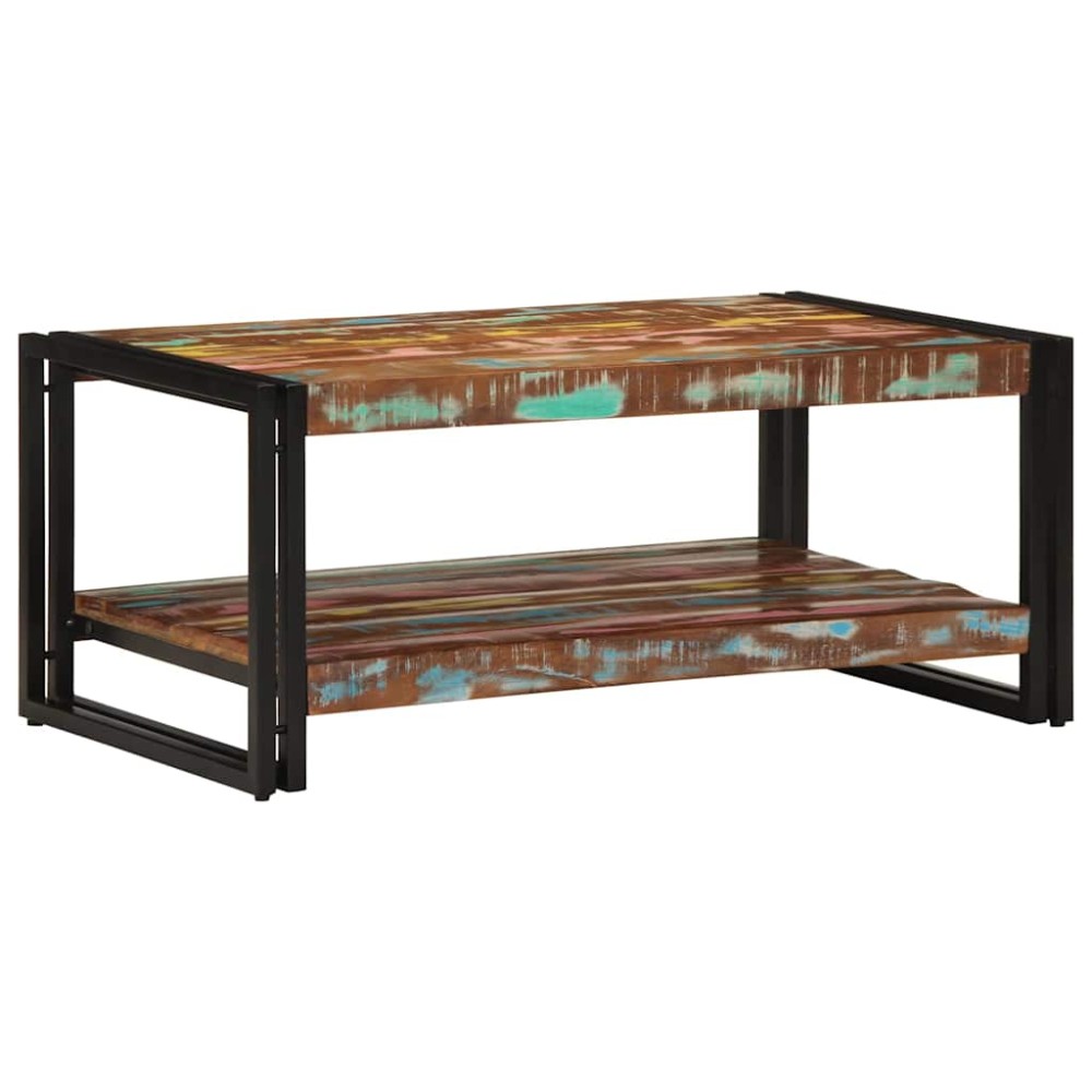 vidaXL Masuta de cafea multicolora 90x50x38 cm lemn masiv recuperat