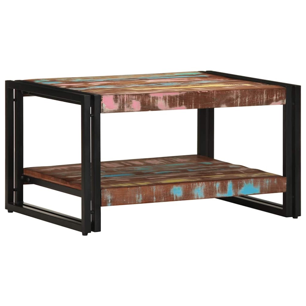 vidaXL Masuta de cafea multicolora 70x50x38 cm lemn masiv recuperat