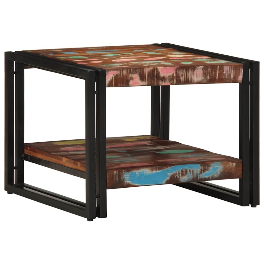 vidaXL Masuta de cafea multicolora 50x50x38 cm lemn masiv recuperat
