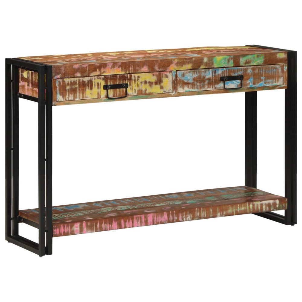vidaXL Masă consolă, multicolor, 120x33x75 cm, lemn masiv reciclat