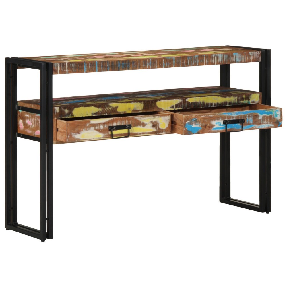 vidaXL Mese Laterale Multicolore 120x33x75 cm Lemn Recuperat și Metal