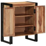 Birou pentru pantofi vidaXL Negru 30x30x40 cm din lemn masiv de acacia și oțel Birou pentru pantofi vidaXL Negru 30x30x40 cm din lemn masiv de acacia și oțel