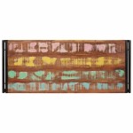 vidaXL Raft pentru baie 120 x 50 x 23 cm Lemn masiv de mango și fier