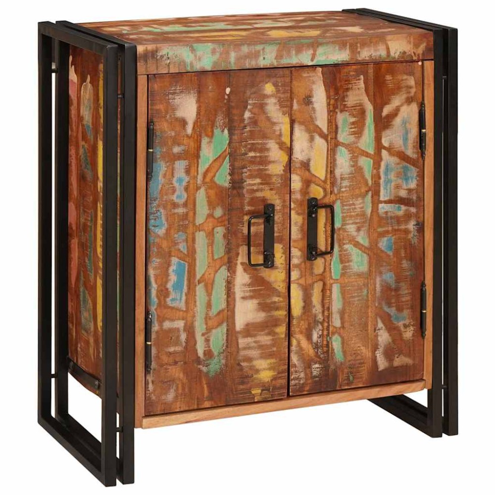 vidaXL Dulap de noapte Multicolour 38 x 33 x 58 cm Lemn masiv reciclat