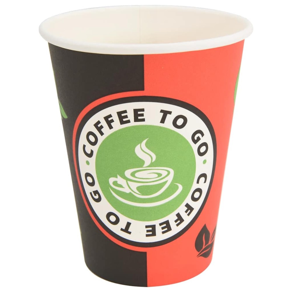 vidaXL Cești de cafea din hârtie 1000 buc 12 oz 300 ml roșu și negru