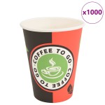 vidaXL Cești de cafea din hârtie 1000 buc 12 oz 300 ml roșu și negru vidaXL Cești de cafea din hârtie 1000 buc 12 oz 300 ml roșu și negru