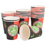 vidaXL Cești de cafea din hârtie 1000 buc 12 oz 300 ml roșu și negru vidaXL Cești de cafea din hârtie 1000 buc 12 oz 300 ml roșu și negru