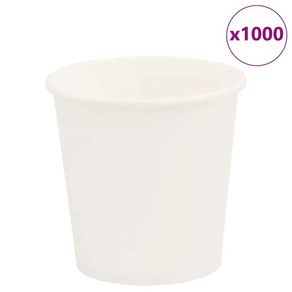 vidaXL Cești de cafea din hârtie 1000 buc 4oz 100ml alb