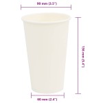 vidaXL Cești de cafea din hârtie 1000 buc 16oz 400ml alb