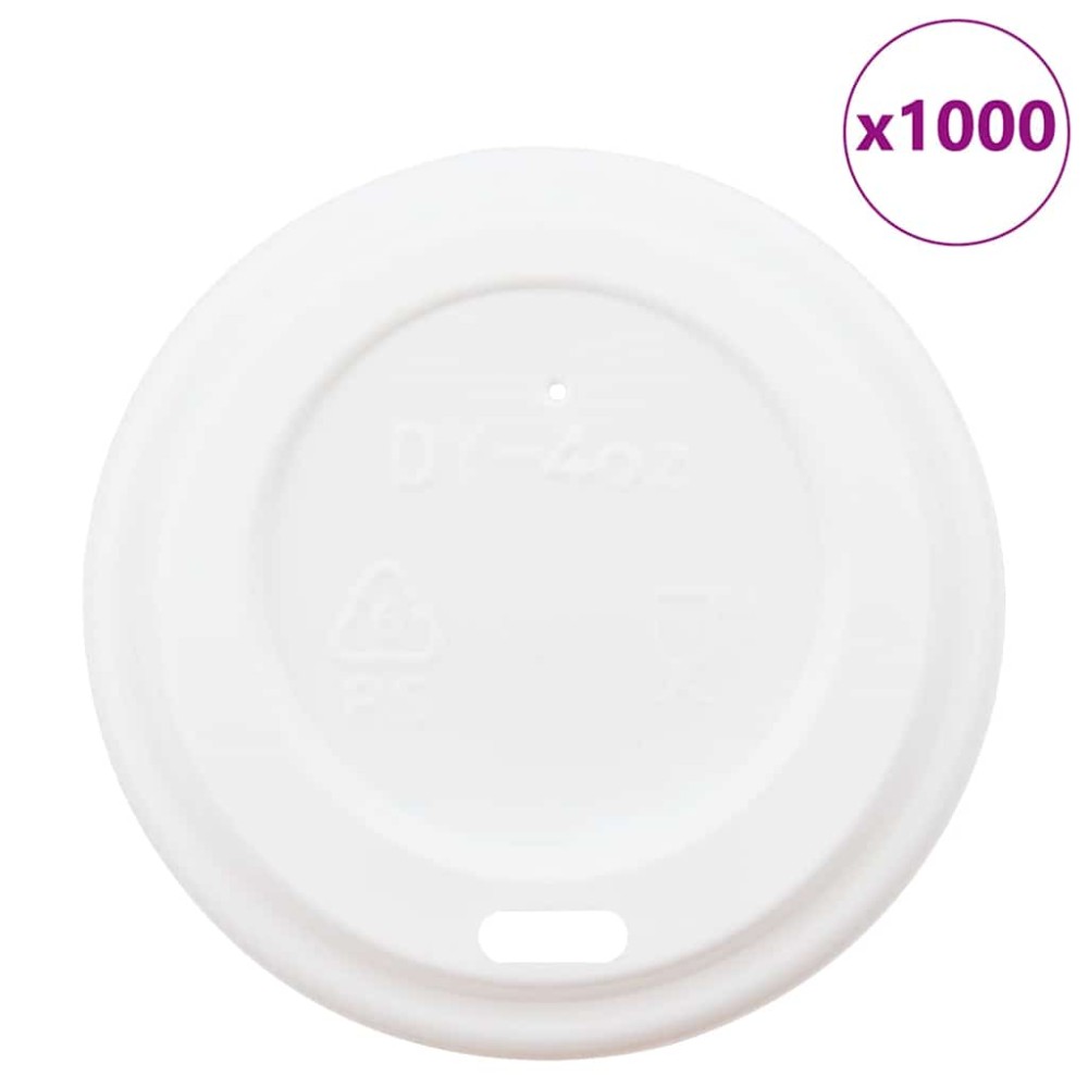 vidaXL Capace pentru ceașcă cafea hârtie 4oz 1000 buc plastic alb