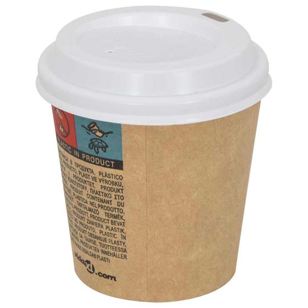 vidaXL Capace pentru ceașcă cafea hârtie 4oz 1000 buc plastic alb