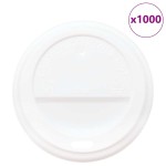 vidaXL Capace pentru ceași cafea din hârtie 8oz 1000 buc plastic alb vidaXL Capace pentru ceași cafea din hârtie 8oz 1000 buc plastic alb