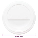 vidaXL Capace pentru ceași cafea din hârtie 8oz 1000 buc plastic alb vidaXL Capace pentru ceași cafea din hârtie 8oz 1000 buc plastic alb
