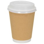 vidaXL Capace pentru cești cafea hârtie 12 oz și 16 oz 1000 buc. alb