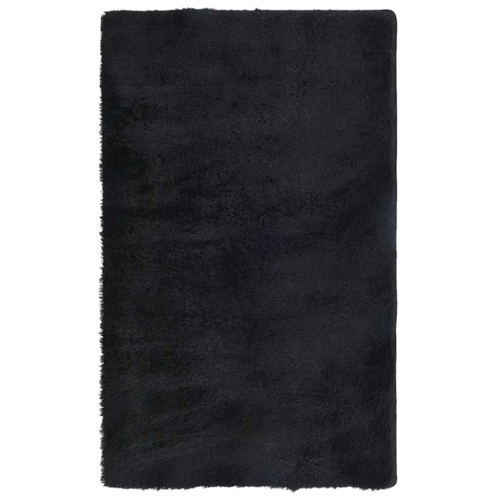 vidaXL Covor shaggy cu pom înalt, NAVARRA, negru, 80x150 cm, poliester