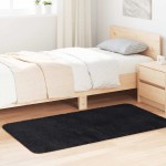 vidaXL Covor shaggy cu pom înalt, NAVARRA, negru, 80x150 cm, poliester vidaXL Covor shaggy cu pom înalt, NAVARRA, negru, 80x150 cm, poliester