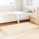 vidaXL Covor shaggy cu pom înalt, NAVARRA, crem, 80x150 cm, poliester