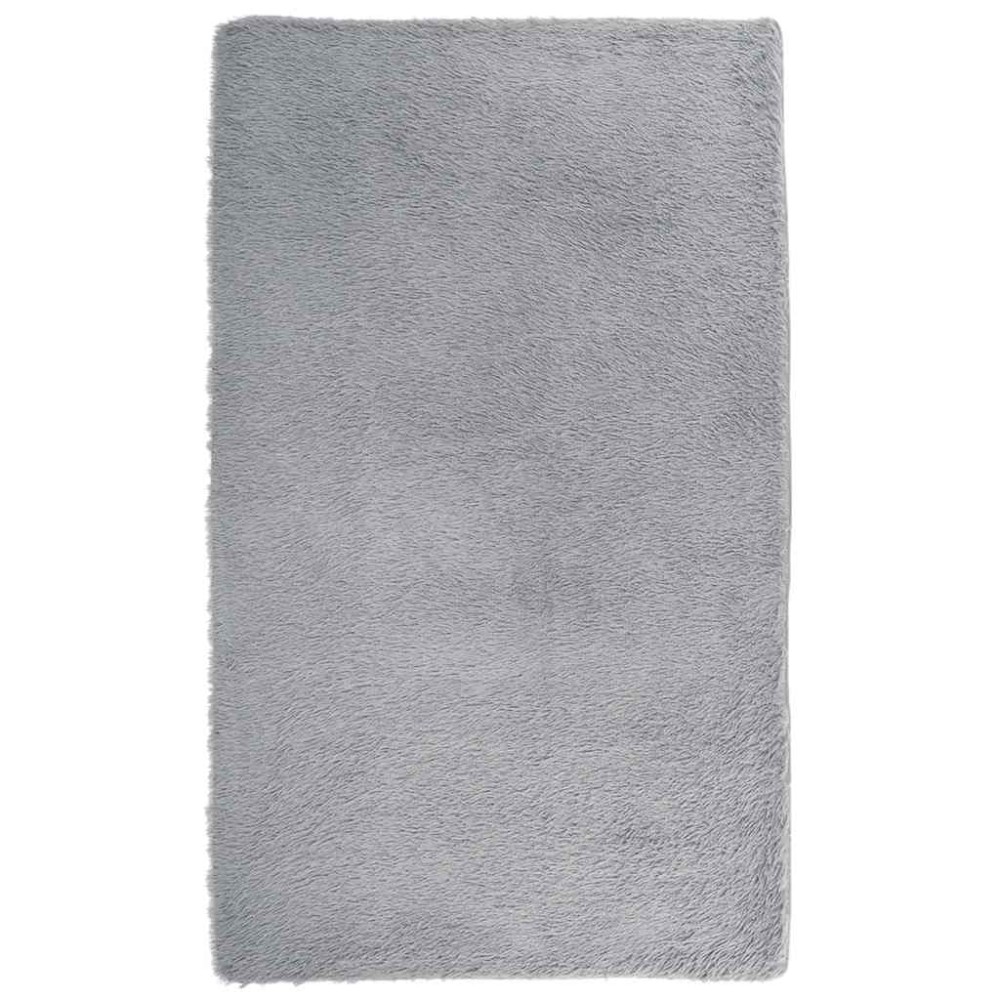 vidaXL Covor shaggy cu pom înalt, NAVARRA, gri argintiu, 80x150 cm
