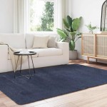 vidaXL Covor shaggy cu pom înalt, NAVARRA, bleumarin, 160x230 cm