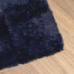 vidaXL Covor shaggy cu pom înalt, NAVARRA, bleumarin, 160x230 cm