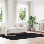 vidaXL Covor shaggy cu pom înalt, NAVARRA, negru, 200x290cm, poliester vidaXL Covor shaggy cu pom înalt, NAVARRA, negru, 200x290cm, poliester