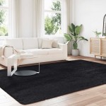 vidaXL Covor shaggy cu pom înalt, NAVARRA, negru, 240x340cm, poliester
