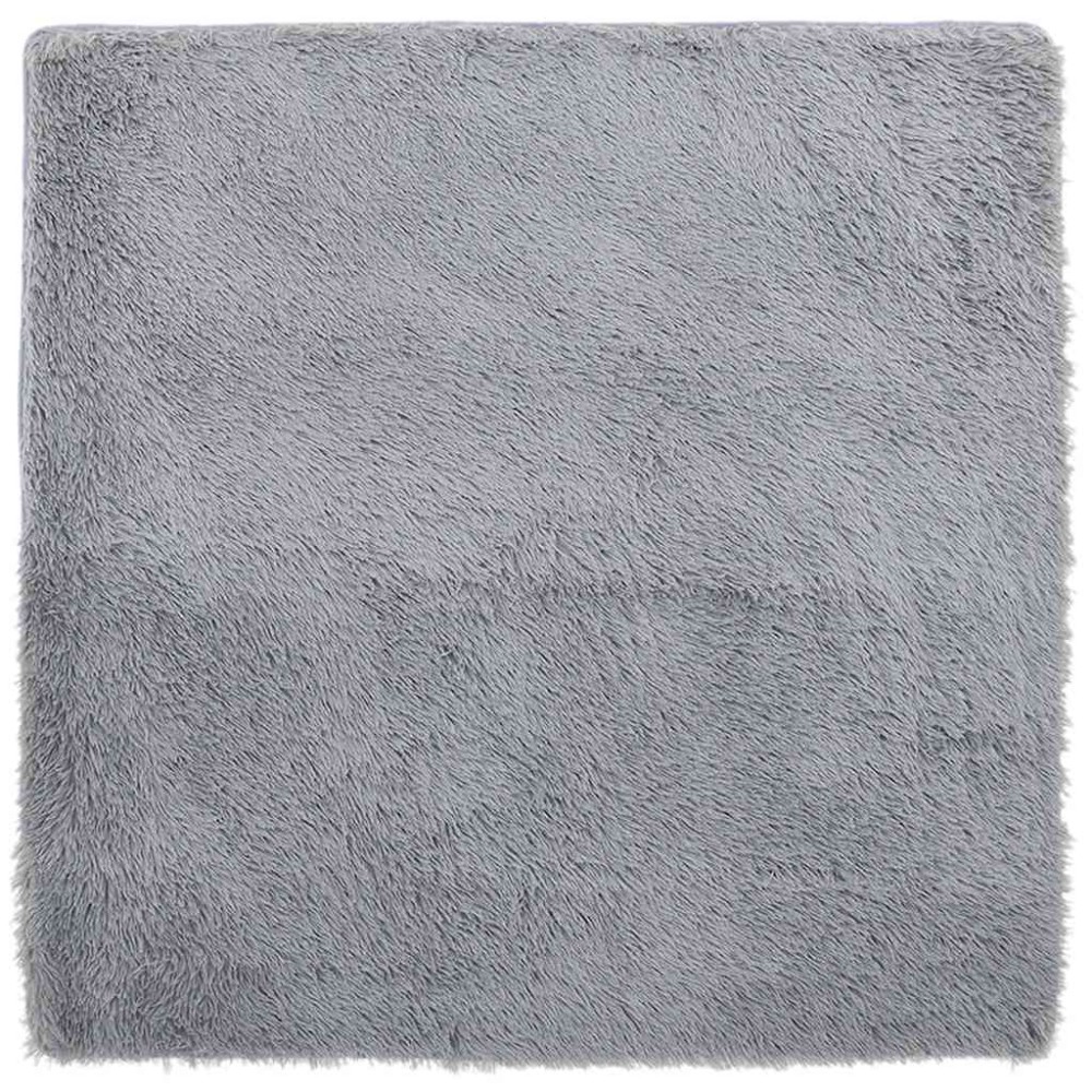 vidaXL Covor shaggy cu pom înalt, NAVARRA, gri argintiu, 160x160 cm