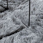 vidaXL Covor shaggy cu pom înalt, NAVARRA, gri argintiu, 160x160 cm
