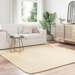 vidaXL Covor shaggy cu pom înalt, NAVARRA, crem, 200x200 cm, poliester