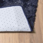 vidaXL Covor shaggy cu pom înalt, NAVARRA, bleumarin, 200x200 cm