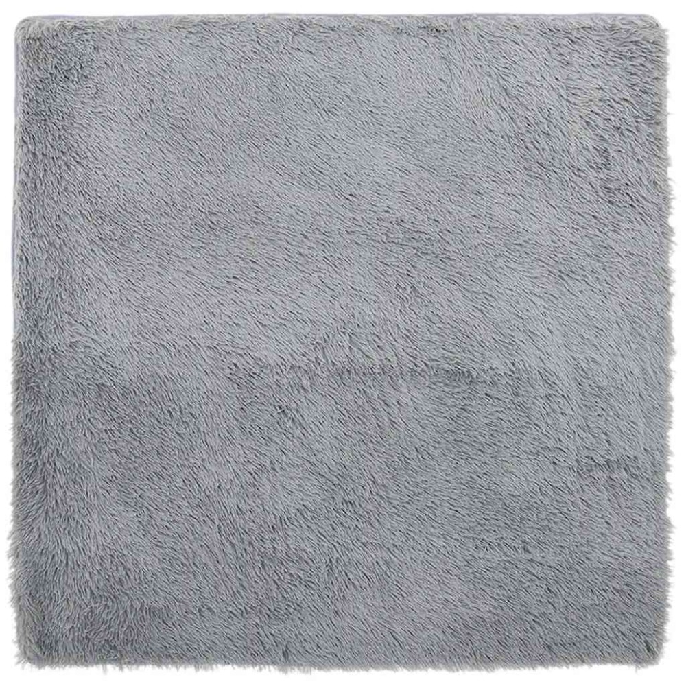 vidaXL Covor shaggy cu pom înalt, NAVARRA, gri argintiu, 200x200 cm