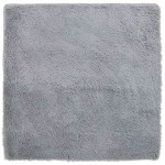 vidaXL Covor shaggy cu pom înalt, NAVARRA, gri argintiu, 200x200 cm